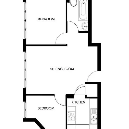 Contemporary City Centre Apartment With Parking Bath Exterior photo